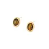 Brincos Novos de Pedra Olho de Tigre com Pino de Prata de Lei S925, Brincos de Alto Padrão Estilo Maillard, Temperamento de Luxo Leve, Acessórios de Orelha com Design de Nicho