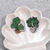 Broche metálico con forma de calavera y fantasma para Halloween, diseño transfronterizo, serie creativa de plantas en maceta