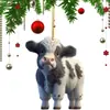 Adorno Navideño Colgante de Vaca de las Tierras Altas Transfronterizo Decoración de Vaca de Dibujos Animados Colgante para Llaves de Coche Mochila