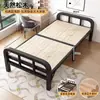 Cama de solteiro, cama de casal, cama para cochilo em casa, cama simples de encaixe, cama de ferro forjado e madeira de aço, estrutura de cama dobrável de 1,2 metro para adulto