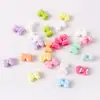 Acrílico Quatro Vias Laço Contas Redondas DIY Corrente para Celular Colar Acessórios de Miçangas Artesanais Material de Contas Soltas