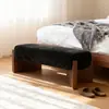 Banco Minimalista Moderno com Pernas de Madeira Maciça, Banco de Fim de Cama para Quarto, Banco para Trocar Sapatos na Entrada, Banco de Lazer e para Convidados na Sala de Estar, Banco Longo para Casa