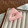 Clip de Pinza Triangular de Ácido Acético Rayado de Helado Diseño de Nicho Pinza de Tiburón Disco de Cabeza Trasera Pasador Pinzas para el Pelo de Media Cola Accesorios para el Cabello