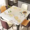 Novo Jogo Americano Quadrado Chinoiserie Jogo Americano de Mesa de Centro à Prova de Óleo e Impermeável Toalha de Mesa Limpável Sem Lavagem 3D Estéreo para Casa Jantar Pvc Jogo Americano de Mesa