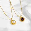 Elegante Collar con Colgante Apilado de Ojo de Tigre Vintage para Mujer Cadena de Clavícula de Doble Capa Otoño e Invierno Lujo Ligero Cadena de Lana de Alto Grado