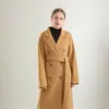 Nuevo Abrigo de Lana Pura Doble Cara para Mujer Otoño/Invierno Estilo Hepburn Ropa de Abrigo