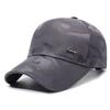 Chapéu Masculino Novo Primavera e Outono Tecido Camuflado Ajustável Mais Fácil de Combinar Chapéu de Aba Reta Esportes ao Ar Livre Proteção Solar Etiqueta de Metal Chapéu de Sol