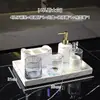 Juego de Tazas para Enjuague Bucal Combinación Taza para Lavar Portacepillos de Dientes Cerámica Portacepillos de Dientes Eléctricos Set Hogar Nórdico Lujo Ligero
