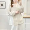 Camisa Artística Especial Plus Size Feminina 100kg Nova Outono Emagrecedora Renda Bordada Blusa para Meninas Plus Size 0869