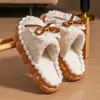 Pantuflas de algodón para mujer, nuevo estilo otoño/invierno 2026, pantuflas de interior para el hogar, de suela gruesa, antideslizantes, de felpa, cálidas, para mujer, invierno