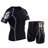 Nuevos pantalones cortos deportivos ajustados de manga corta con estampado para hombre, de secado rápido, transpirables y elásticos, ropa ajustada para entrenamiento de baloncesto.