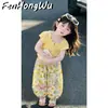 Conjunto de Verano para Niñas Pink House: Elegante Conjunto Dopamina para Niños, Nuevo Conjunto de Playa de Moda