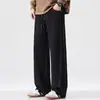 Calça Casual de Corte Reto Estilo Old Money Masculina 2026 Nova Primavera Outono Para o Trabalho Perna Larga Solta Caimento Versátil Calça Longa Masculina