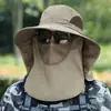 Sombrero de Pesca para Hombre de Verano Sombrero para el Sol para Exteriores Protección UV Sombrero de Montañismo Viaje Cubre Rostro Hombro Sombrero de Sol