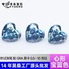 Zafiro azul corazón de color primario Mosan de 0,5-3 ct. Piedra desnuda. Se puede equipar con código de cintura GRA. Fábrica de moissanita artificial Wuzhou. Venta al por mayor.