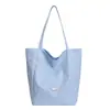Bolsa de Ombro Xadrez Fashion Style Coreano 2026 Novo Modelo Simples Bolsa Tote de Grande Capacidade Sacola de Compras Fresca e Simples Dupla Face