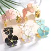 Pulsera estilo francés de color vintage bloqueado con goteo de aceite y diseño de pétalo floral tridimensional, brazalete ajustable, joyería popular en línea