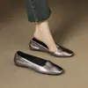 Zapatos Súper Bonitos Estilo Francés Súper Suaves 2025 Nuevos Punta Redonda Planos Pequeños de Piel para Mujer