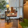 Mesa de Chá Grande de Nogueira Preta, Mesa de Varanda de Freixo, Mesa de Chá, Mesa Flutuante para Sala de Estar, Mesa de Chá para Trabalho, Estilo Mid-Century