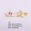Pendientes de acero de titanio 316L con microincrustaciones de circonio y chapado en oro y cobre, con forma de hueso de oreja, AB, coloridos, con perforación transfronteriza, joyería para oreja.
