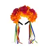 Diademas de Cabeza de Caléndula Europeas y Americanas, Diademas Personalizadas de Cinta de Flores para Halloween, Accesorios para la Cabeza de Disfraz para Fiestas de Festival de Carnaval