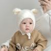 Súper lindos orejas de oso hombres y mujeres bebés y niños pequeños suéter gorra de protección para los oídos pelo de conejo rex gorro de punto para bebé 2024 nuevo bolsa para los oídos