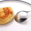 Cuchara de sopa de acero inoxidable, cuchara de mango largo para adultos, diseño simple, adecuada para uso doméstico, vajilla engrosada, cuchara de postre estilo occidental