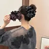 Pinza de Garra de Nube a Cuadros Estilo Coreano, Pinza de Tiburón Elegante Versátil de Moda Otoño e Invierno Estilo Coreano, Accesorio para el Cabello Versátil Pasador