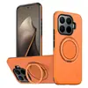 Funda para teléfono con sensación de piel para Xiaomi 17t Pro con cobertura total y soporte de anillo giratorio, Funda magnética para Redmi Note 17