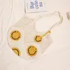 Bolsa de Algodão Tecida com Rosto Sorridente Estilo Preguiçoso de Ombro Único, Nova Bolsa de Palha Casual Grande Capacidade Vazada, Bolsa de Praia Estilo Férias