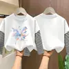 Camiseta de manga larga para niña, nuevo estilo primavera/otoño 2026, base infantil moderna y linda, conjunto de otoño de algodón puro, top tipo dos piezas