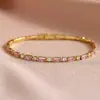 Pulsera de Tenis de Circonita Morada Simple de Lujo Europea y Americana Transfronteriza Aliexpress para Mujer, Versátil y al por Mayor del Fabricante
