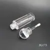 Tubo vacío para brillo de labios con tapa superior esférica de 2 ml, tubo para brillo de labios con varilla de cepillo redonda transparente, suministro de materiales de embalaje de plástico
