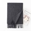 Bufanda de Cachemira 100% de Color Sólido para Mujer, Bufanda de Cuello de Cachemira Versátil Cálida de Invierno de Color Sólido, Bufanda de Atmósfera Estilo Coreano para Hombre