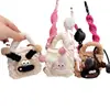 Otoño e invierno nuevo bolsa para auriculares trenza de boca de salchicha oreja de payaso funda protectora para auriculares bluetooth inalámbricos monedero cuerda diagonal
