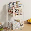 Estante de Almacenamiento para Escritorio de Snacks Sala de Estar Mesa de Comedor Encimera Estante de Almacenamiento en Capas Aparador Organizador de Mesa para Encimera Portavasos