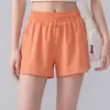 Shorts de yoga holgados de cintura alta para mujer, absorbentes de sudor y transpirables, con shorts de seguridad incorporados, adecuados para fitness, correr, entrenamiento y yoga
