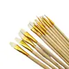 Pincel Plano de Lã Cerâmica Pintada para Pintura a Óleo Artesanato Tinta Guache Pequeno Pincel de Lã Cerdas Macias Rastreamento Dourado Metabo