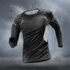 Calças Leggings Esportivas Masculinas de Secagem Rápida Camada Base de Roupa Íntima Primavera e Outono Camiseta para Corrida Basquete Ciclismo Elástico Treinamento Físico Manga Longa