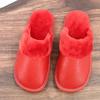 Pantuflas de Invierno de 25 Años Hechas de Piel de Vaca Engrosada con Suelas de Goma, Pantuflas de Cuero Peludo para Uso en Casa, Superficie de Cuero Impermeable, Pantuflas Antideslizantes y Cálidas