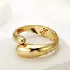Pulseira Feminina Feminina Atacado Novo Estilo Superfície Lisa Transfronteiriça Personalidade Liga Metálica Redonda Simples Galvanizado Aberta Não Desbota Pulseira