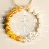 Pulsera de Cinco Elementos Fuego y Tierra Multi-Tesoro de la Montaña Putuo para Complementar Elementos Faltantes, Adecuada para Mujeres, con Pulsera de Citrino Oro, Agua, Tierra, Madera, Fuego, Tierra y Madera