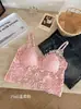 Camisola Sexy de Renda Vazada com Costas Lindas, Bojo Fixo, Bojo Integrado, Roupa Externa Push-Up, Versátil Envoltório de Peito Roupa Íntima