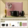 Tazón de Matcha estilo japonés del fabricante con rayas azules, Soporte de batidor de té de cerámica, Set de regalo de herramientas para matcha, Pincel mezclador, 100 Púas