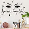 Pegatinas de pared de venta caliente ojos hermosos estilo europeo decoración de habitación distribución de dormitorio pegatinas de personalidad simples ins mural al por mayor