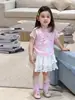 Conjunto de Ropa para Niñas, Estilo Delgado de Verano, Atuendo Casual Elegante para Niños, Vestido Camiseta de Manga Corta para Bebé Clase A