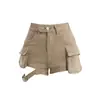 Nuevos Shorts de Mezclilla Elásticos Ajustados de Estilo Militar Versátiles para Todas las Estaciones, Tendencia Callejera Otoño 2025