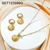 Conjunto de Colar e Pulseira em Aço Titânio Estilo Europeu e Americano, Joias de Corrente para Clavícula com Tema Oceânico Banhadas a Ouro e Prata, Não Desbotáveis, para Mulheres