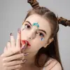 Patrón de Pegatinas Pintadas de Joyas de Princesa Retro para la Frente Estilo Antiguo Facial Niños Pegatinas Brillantes para Cejas con Pedrería Pegatinas Faciales Estereoscópicas