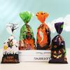 Amazon halloween bolsillo plano bolsa de celofán opp dividida para dulces horneado galletas bolsa de embalaje para fiestas